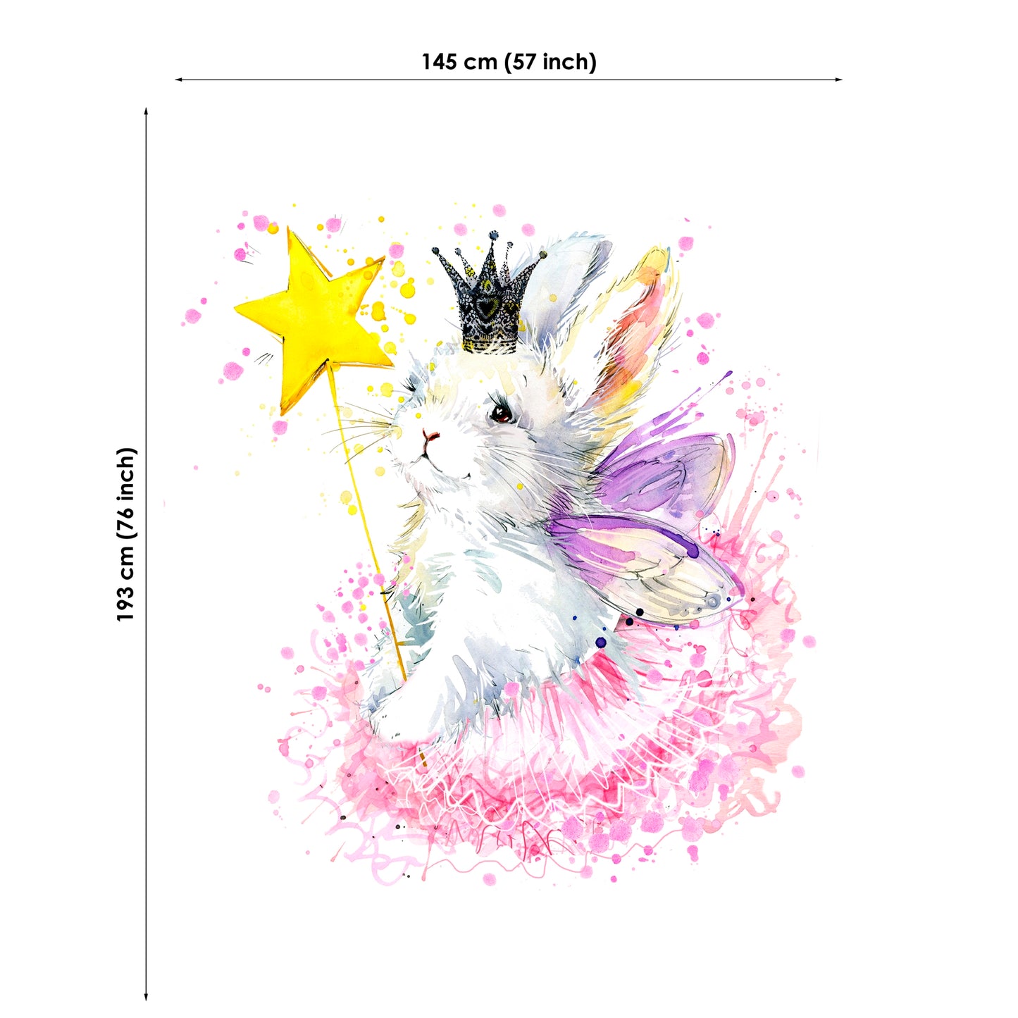 Cute Princess Bunny Fabric Panels for Quilting