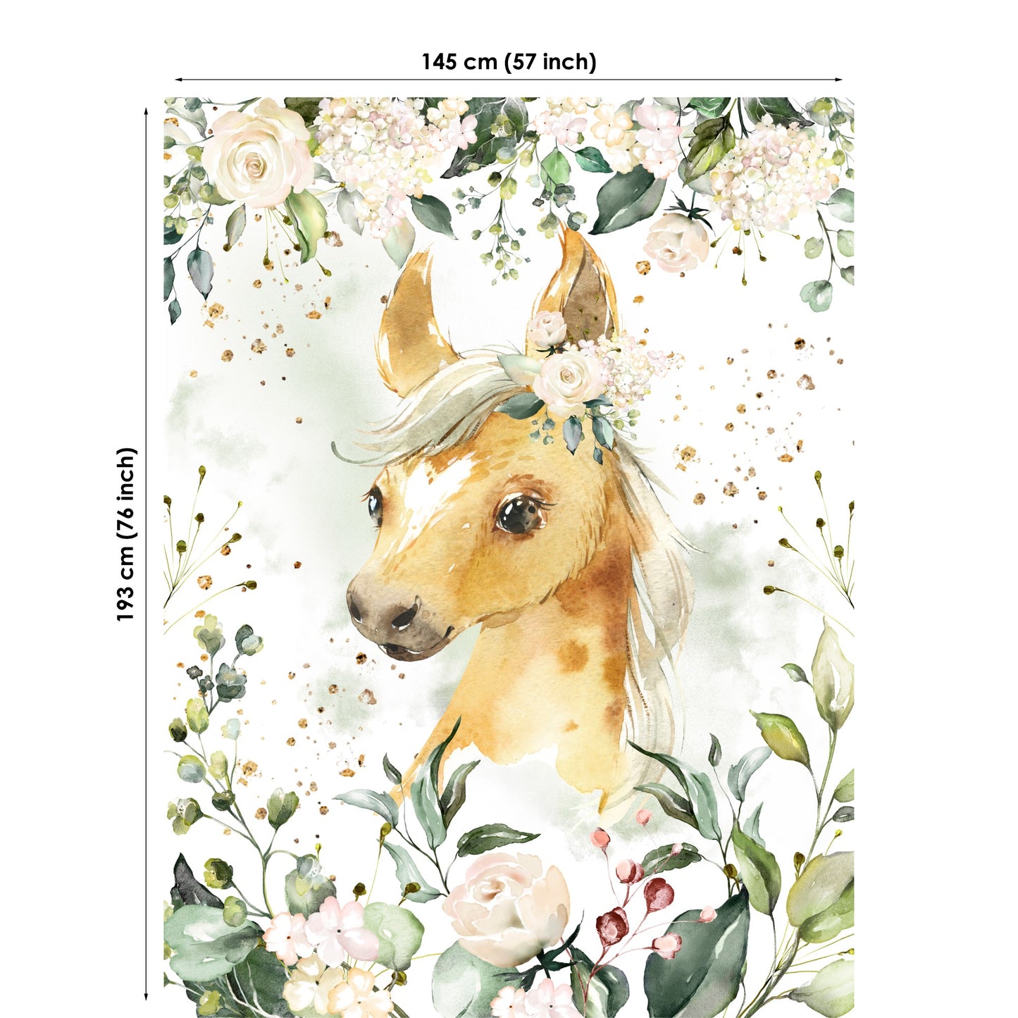 Cute Farm Horse Fabric Panels for Quilting