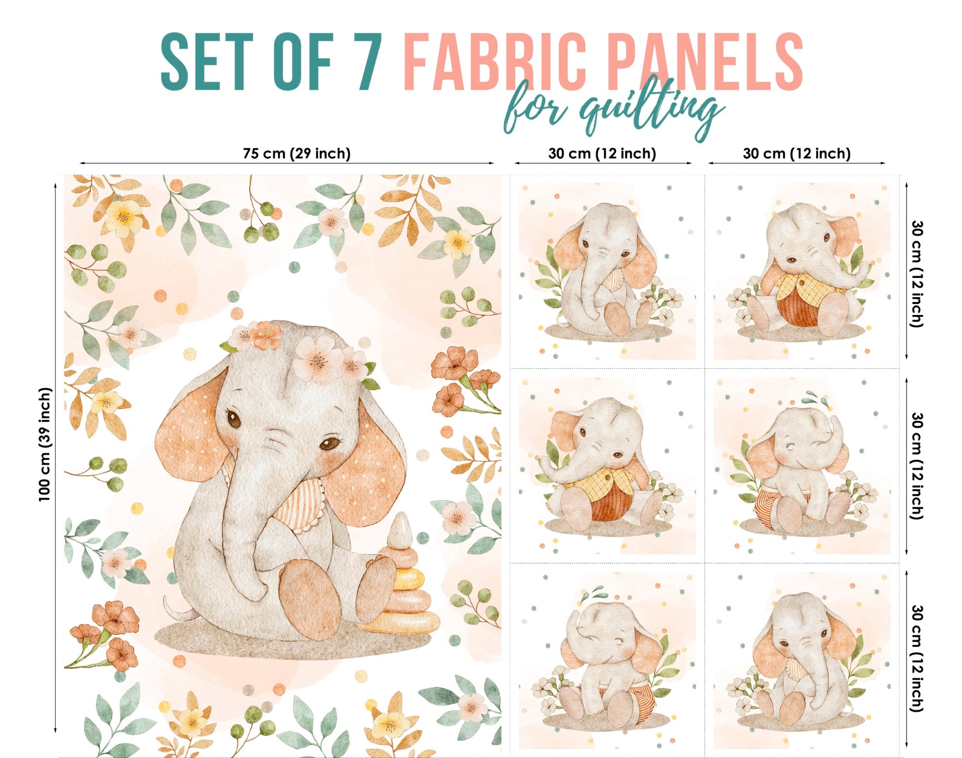 Baby Fabric Panels for Quilting, Baby Quilt Panels, Fabric Panels for Baby Quilts, Fabric Panels for Quilts, Quilting Fabric, Quilt Material, Blanket Making, DIY Sewing Projects