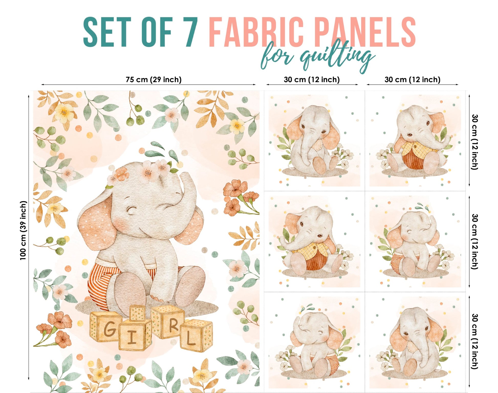 Baby Fabric Panels for Quilting, Baby Quilt Panels, Fabric Panels for Baby Quilts, Fabric Panels for Quilts, Quilting Fabric, Quilt Material, Blanket Making, DIY Sewing Projects