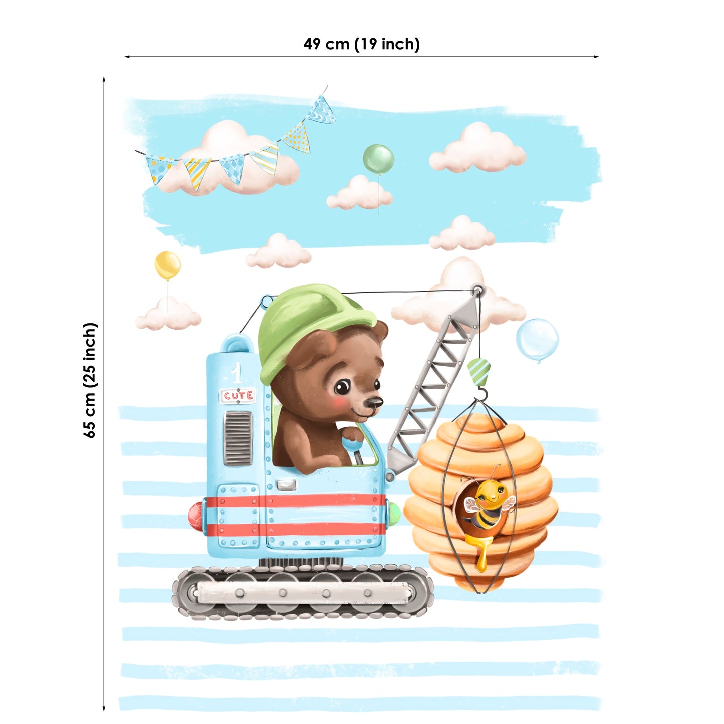 Cute Bear&Hive Fabric Panels for Quilting