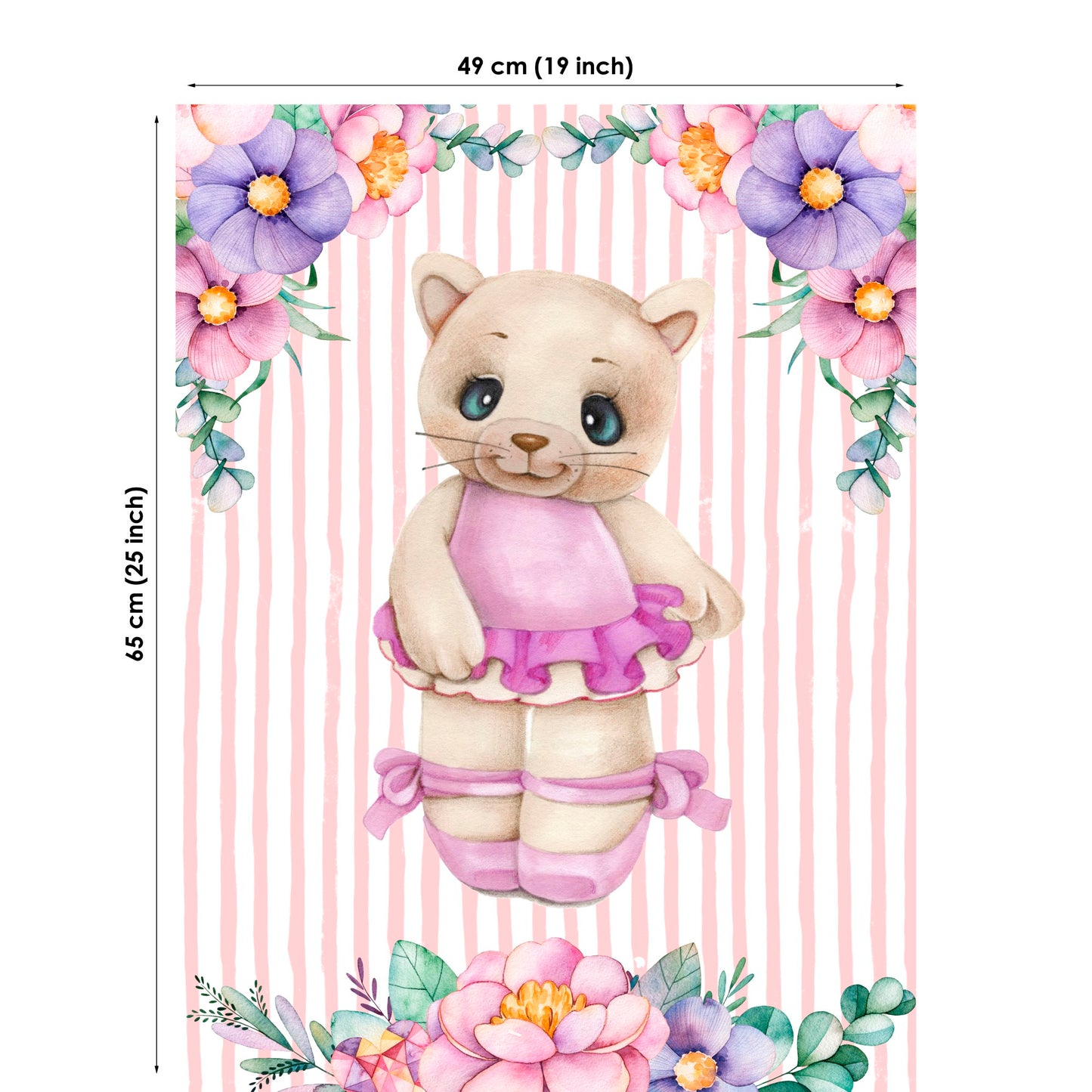 Cute Kitty&Flowers Fabric Panels for Quilting