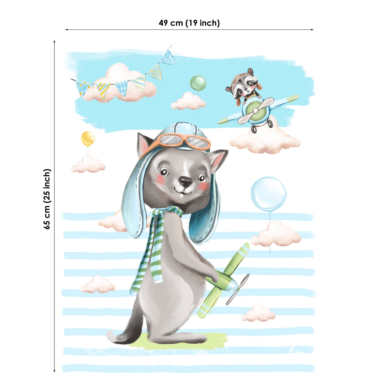 Cute Wolf Pilot Fabric Panels for Quilting