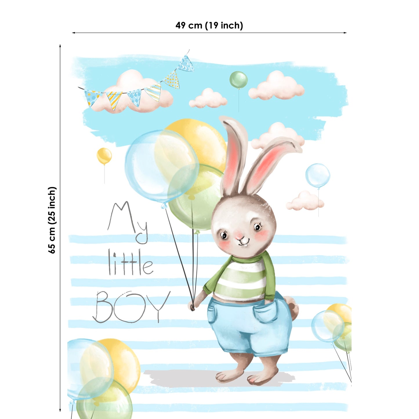 Cute Bunny&Balloons Fabric Panels for Quilting