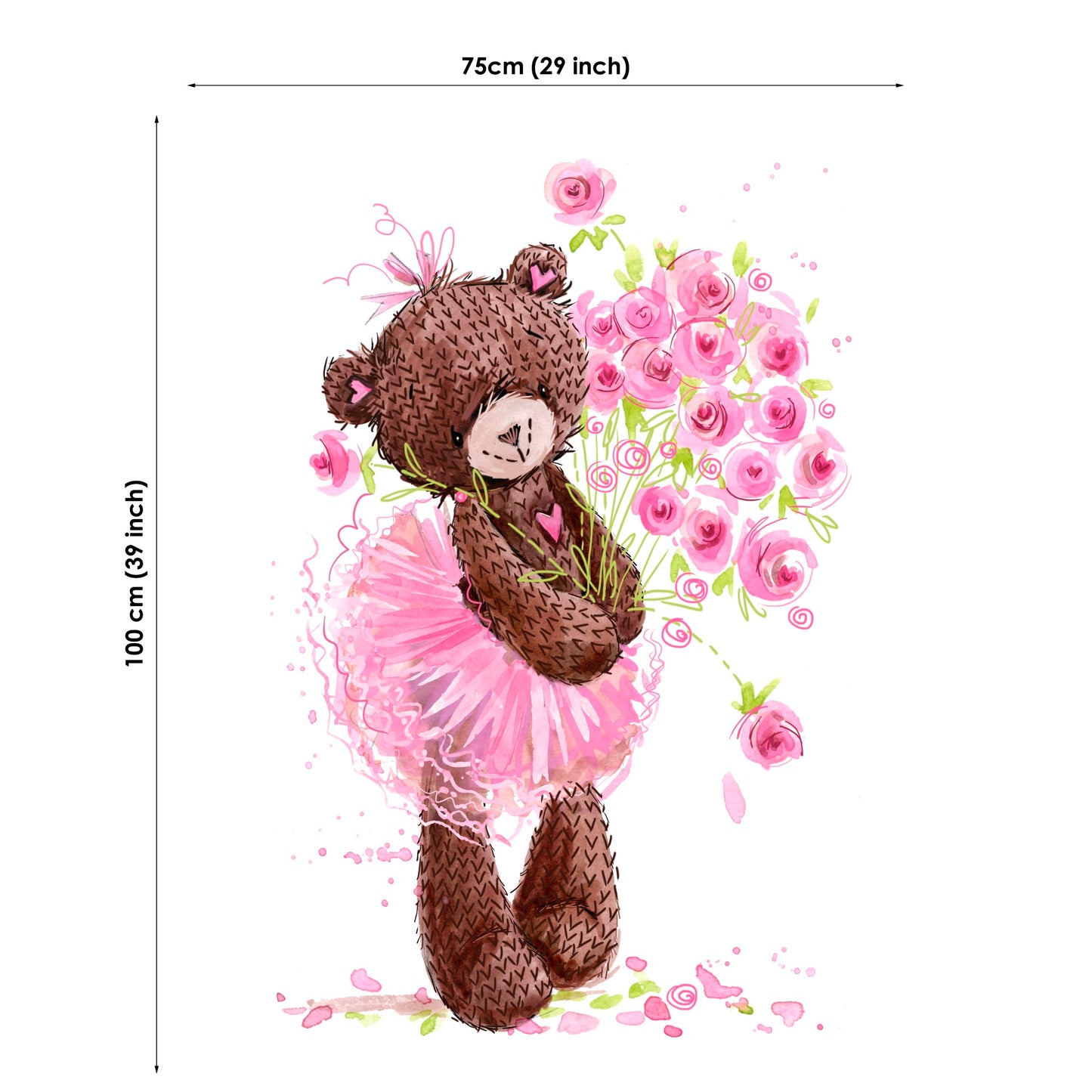 Ballerina Bear Fabric Panels for Quilting