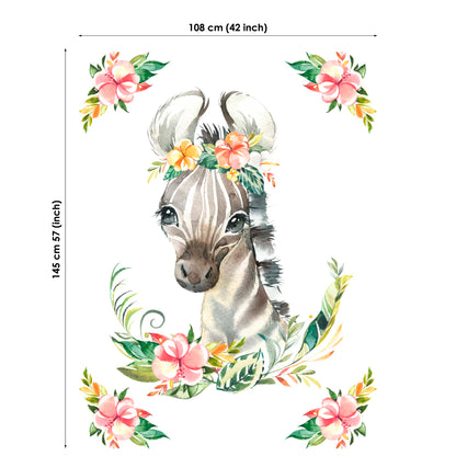 Gentle Zebra Fabric Panels for Quilting