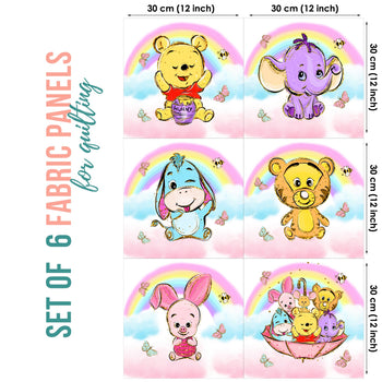 Winnie the Pooh Baby Fabric Panels for Quilting, Baby Quilt Panels, Fabric Panels for Baby Quilts, Fabric Panels for Quilts, Quilting Fabric, Quilt Material, Blanket Making, DIY Sewing Projects