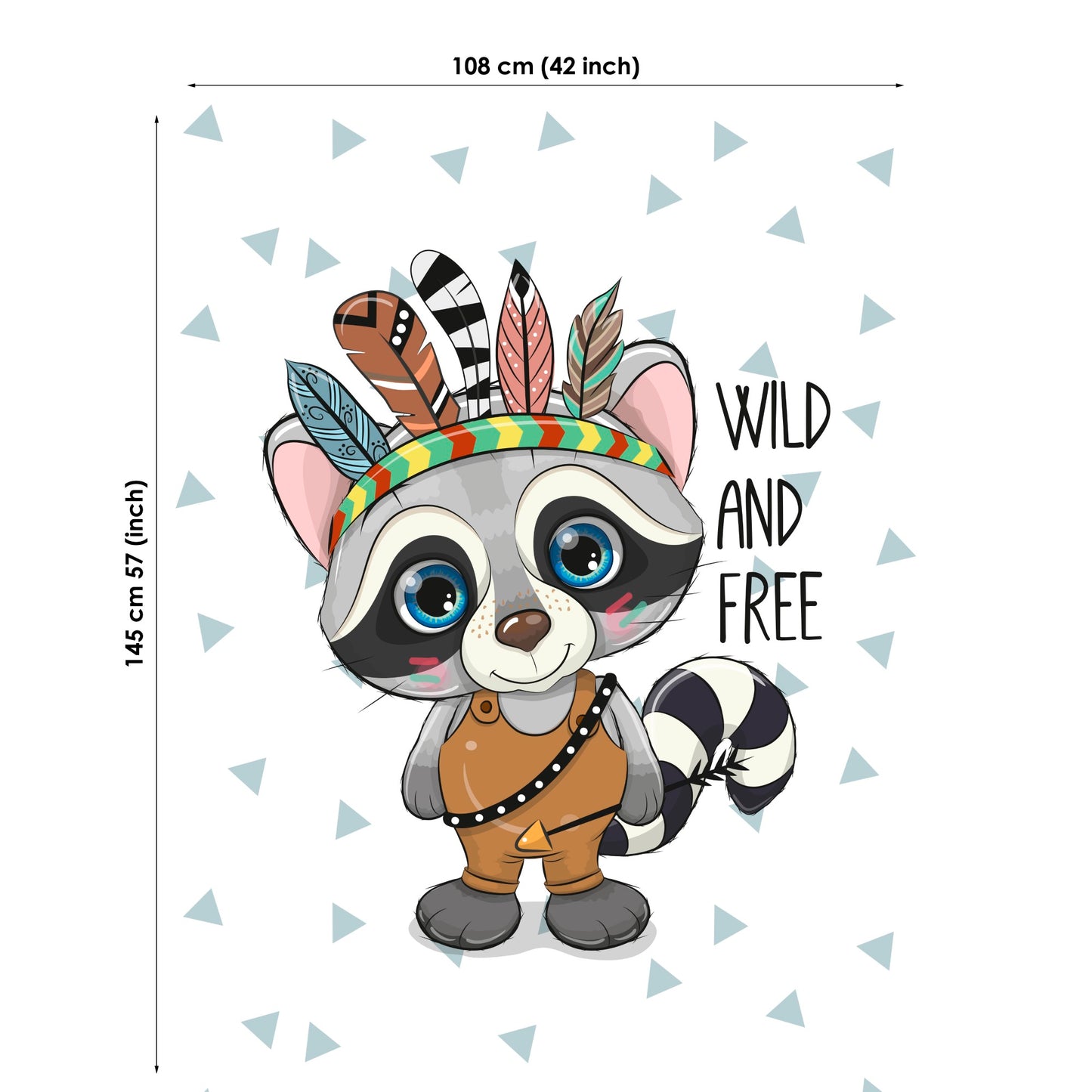 Raccoon "Wild&Free" Fabric Panels for Quilting