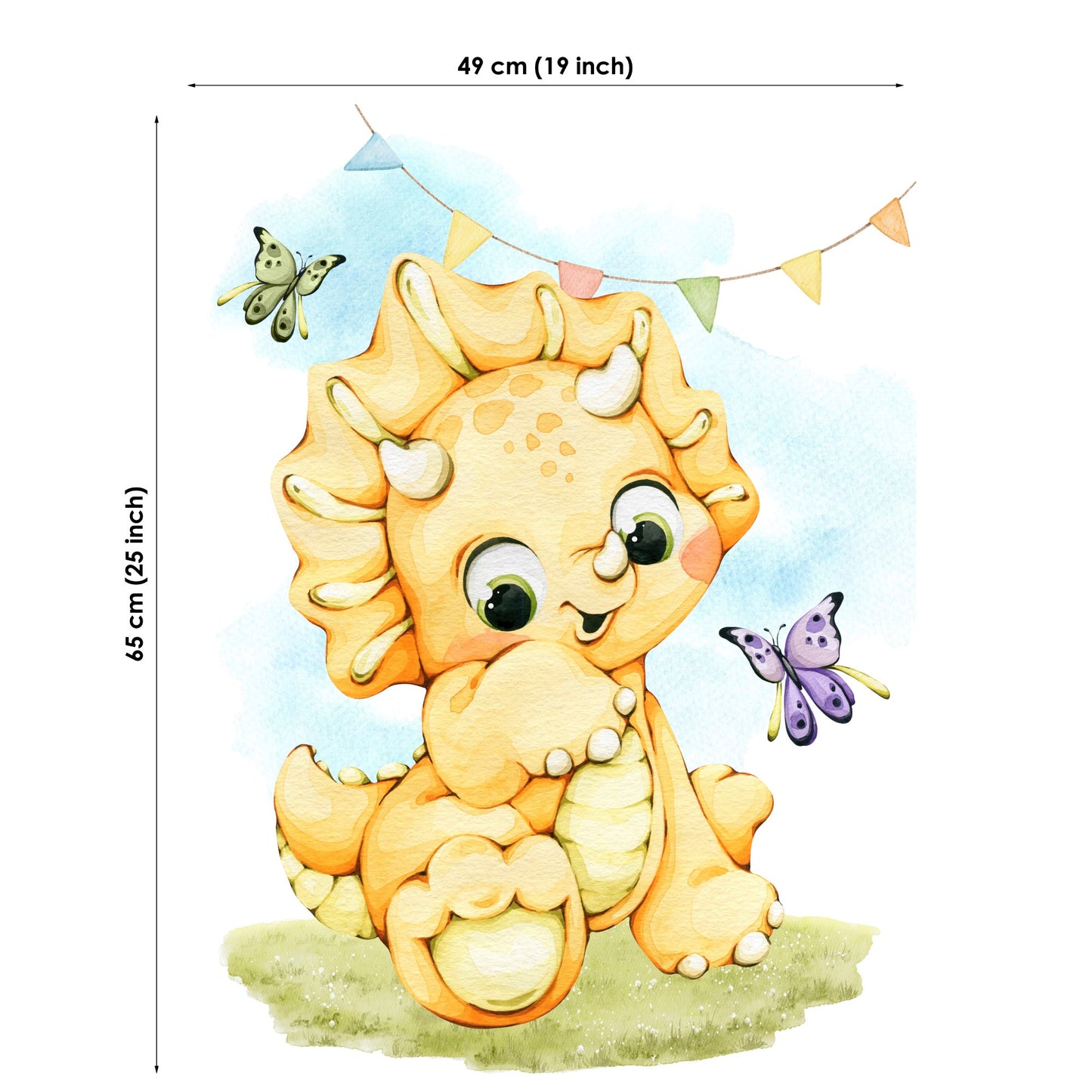Cute Yellow Dino Fabric Panels for Quilting