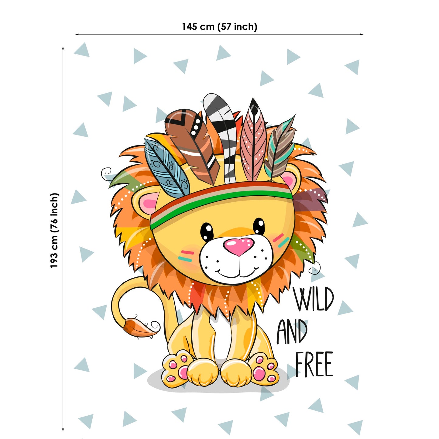 Lion "Wild&Free" Fabric Panels for Quilting