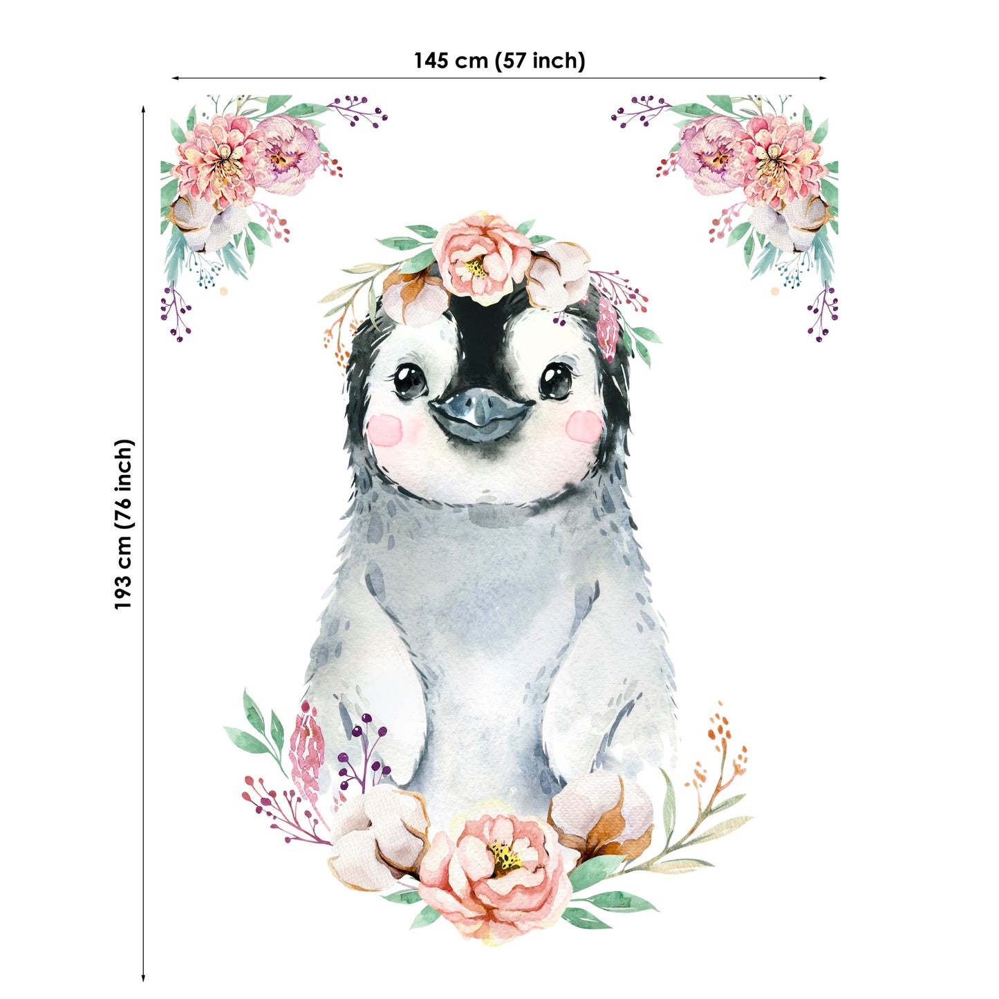 Winter Penguin Fabric Panels for Quilting