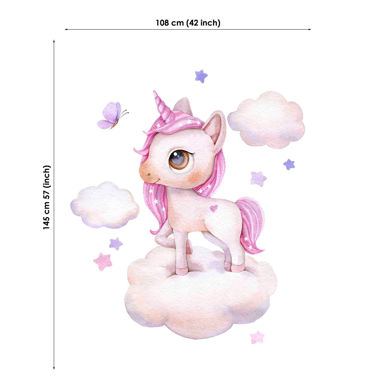 Cute Mauve Unicorn Fabric Panels for Quilting