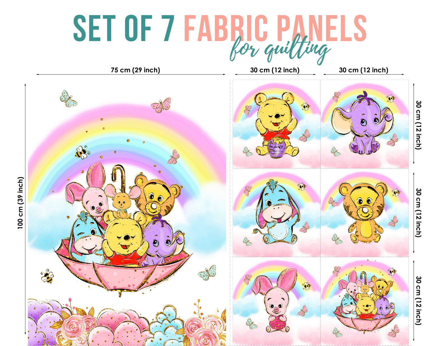 Baby Fabric Panels for Quilting, Baby Quilt Panels, Fabric Panels for Baby Quilts, Fabric Panels for Quilts, Quilting Fabric, Quilt Material, Blanket Making, DIY Sewing Projects