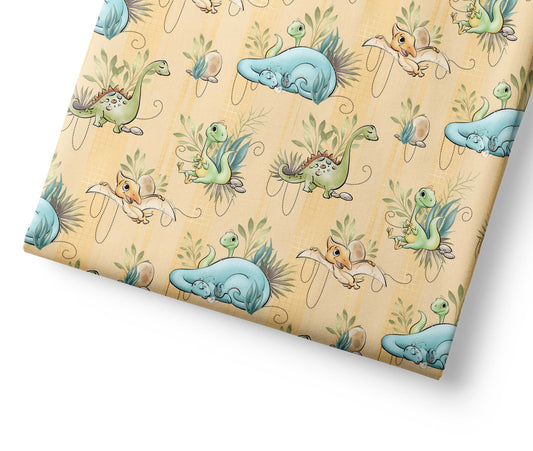 Cute Dinosaurs - Coordinating Fabric for Quilting