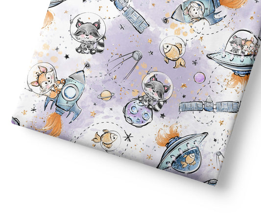 Cute Space Travelers - Coordinating Fabric for Quilting