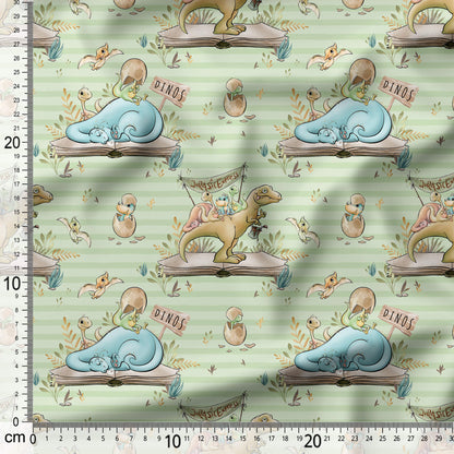 Cute Dinosaurs - Coordinating Fabric for Quilting