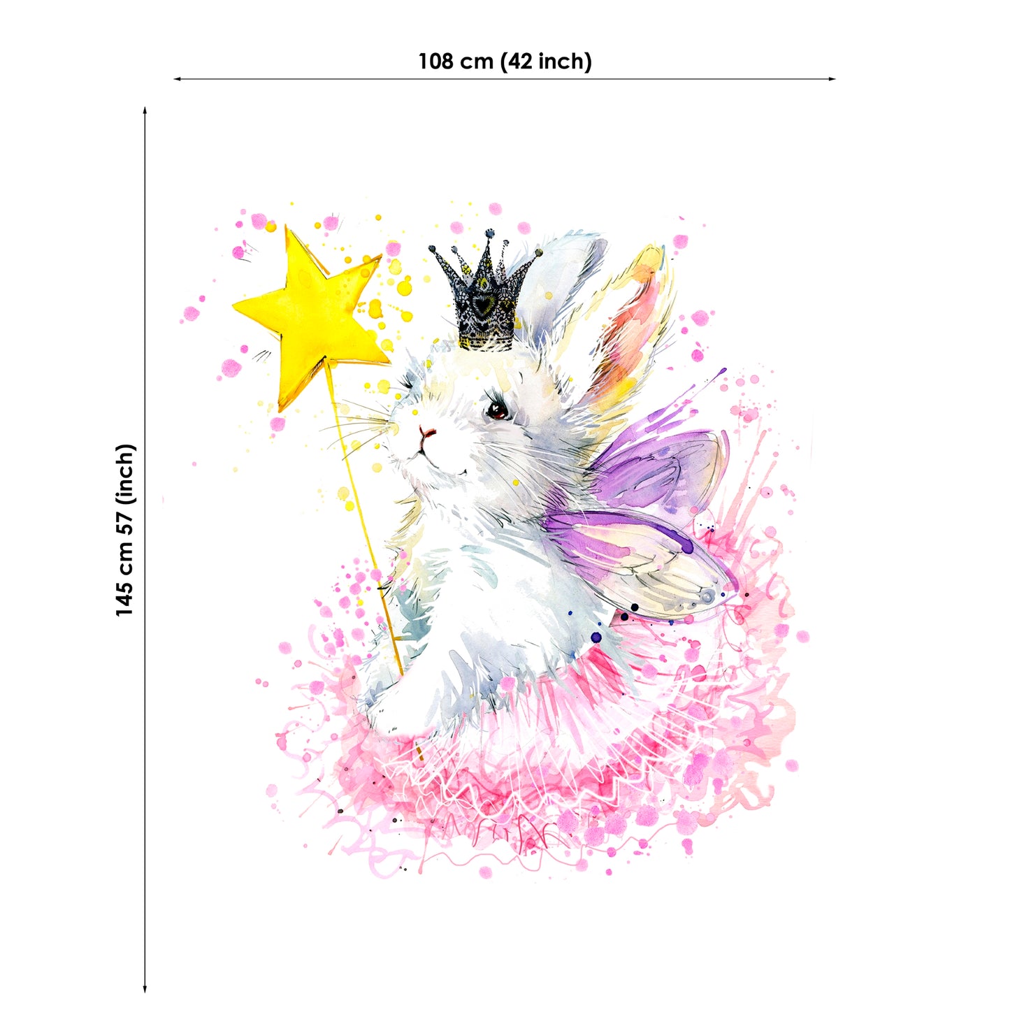 Cute Princess Bunny Fabric Panels for Quilting