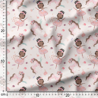 Gentle Ballerina&Unicorn - Coordinating Fabric for Quilting