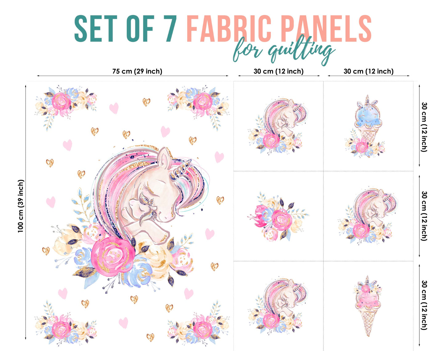 Baby Fabric Panels for Quilting, Baby Quilt Panels, Fabric Panels for Baby Quilts, Fabric Panels for Quilts, Quilting Fabric, Quilt Material, Blanket Making, DIY Sewing Projects