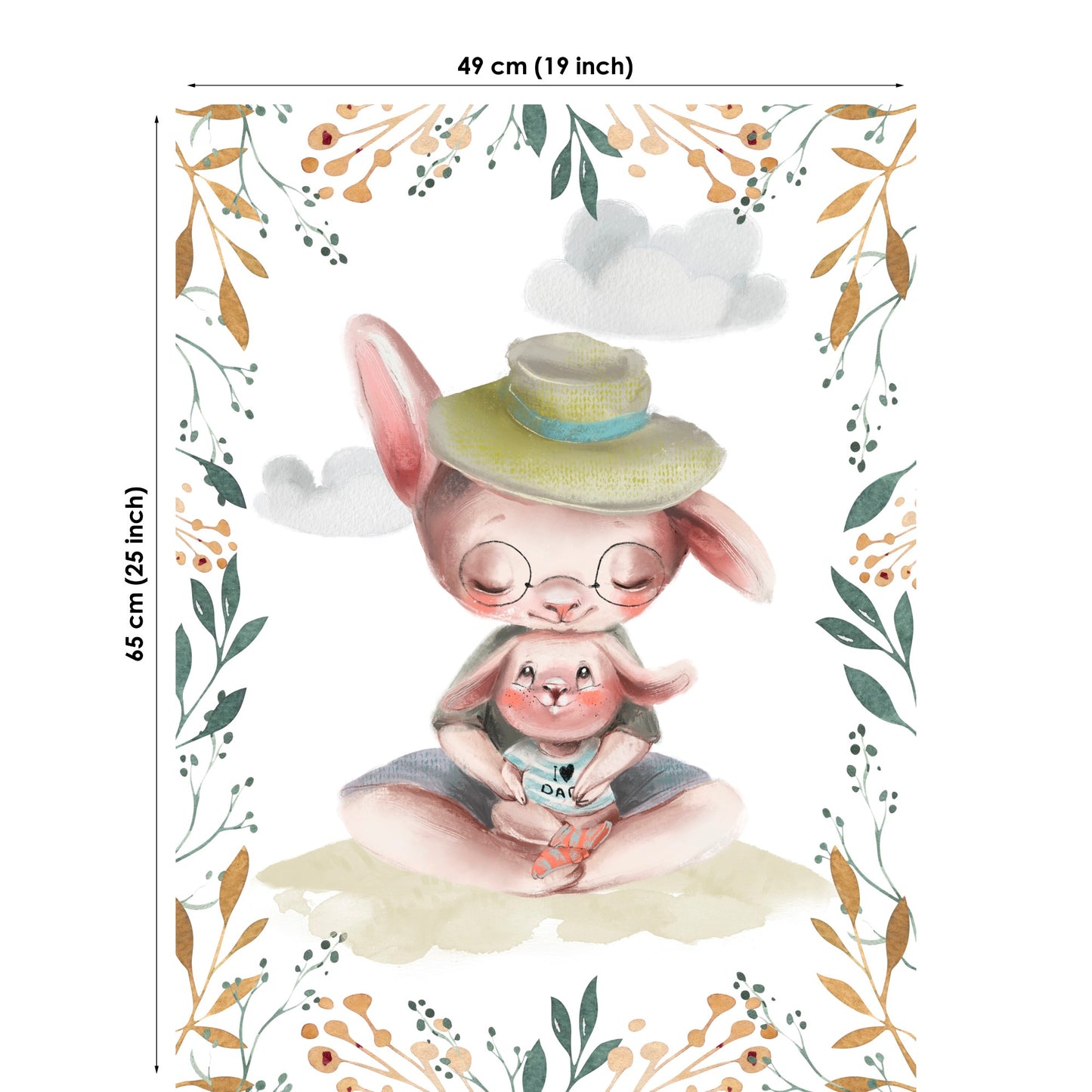 Bunny Family Fabric Panels for Quilting