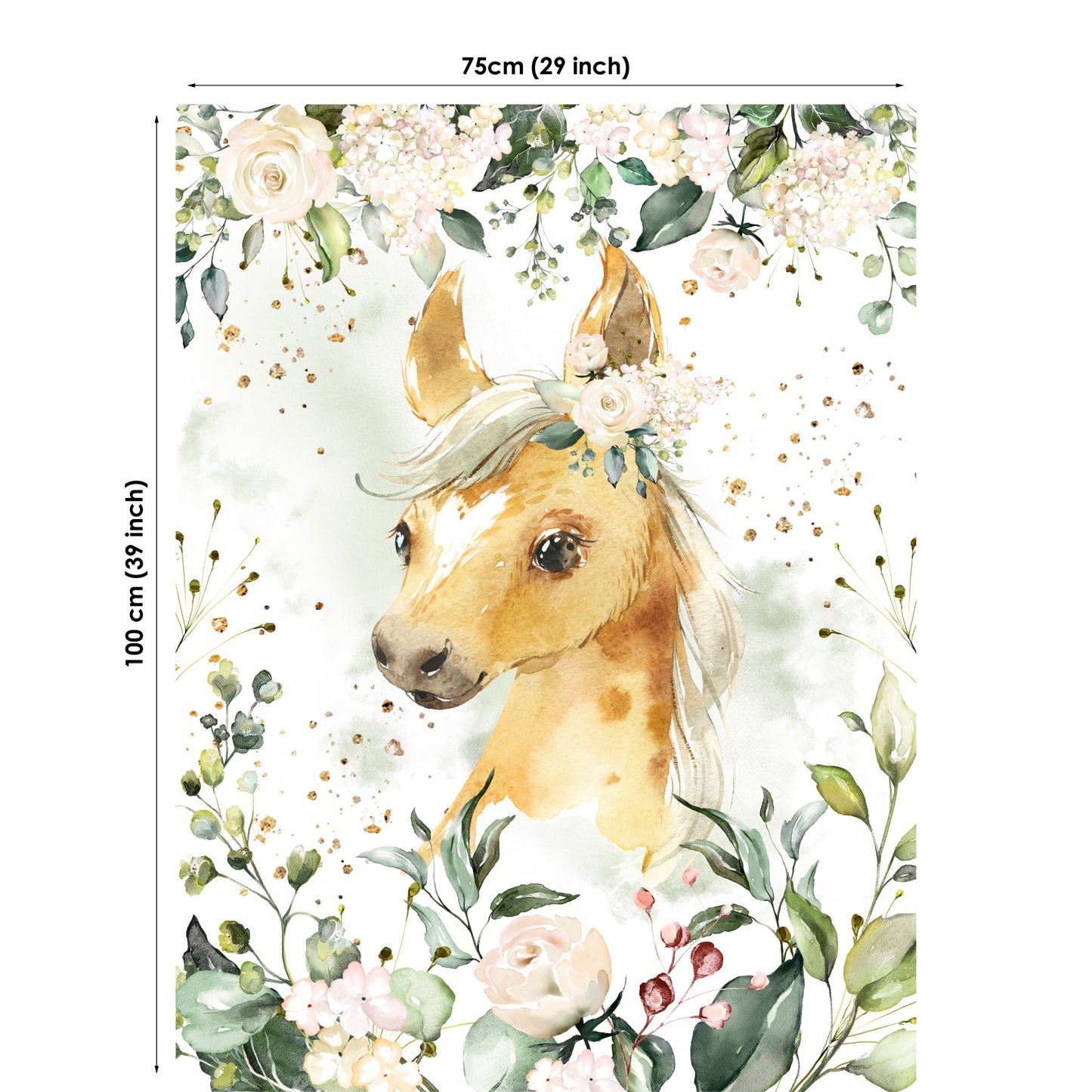 Cute Farm Horse Fabric Panels for Quilting