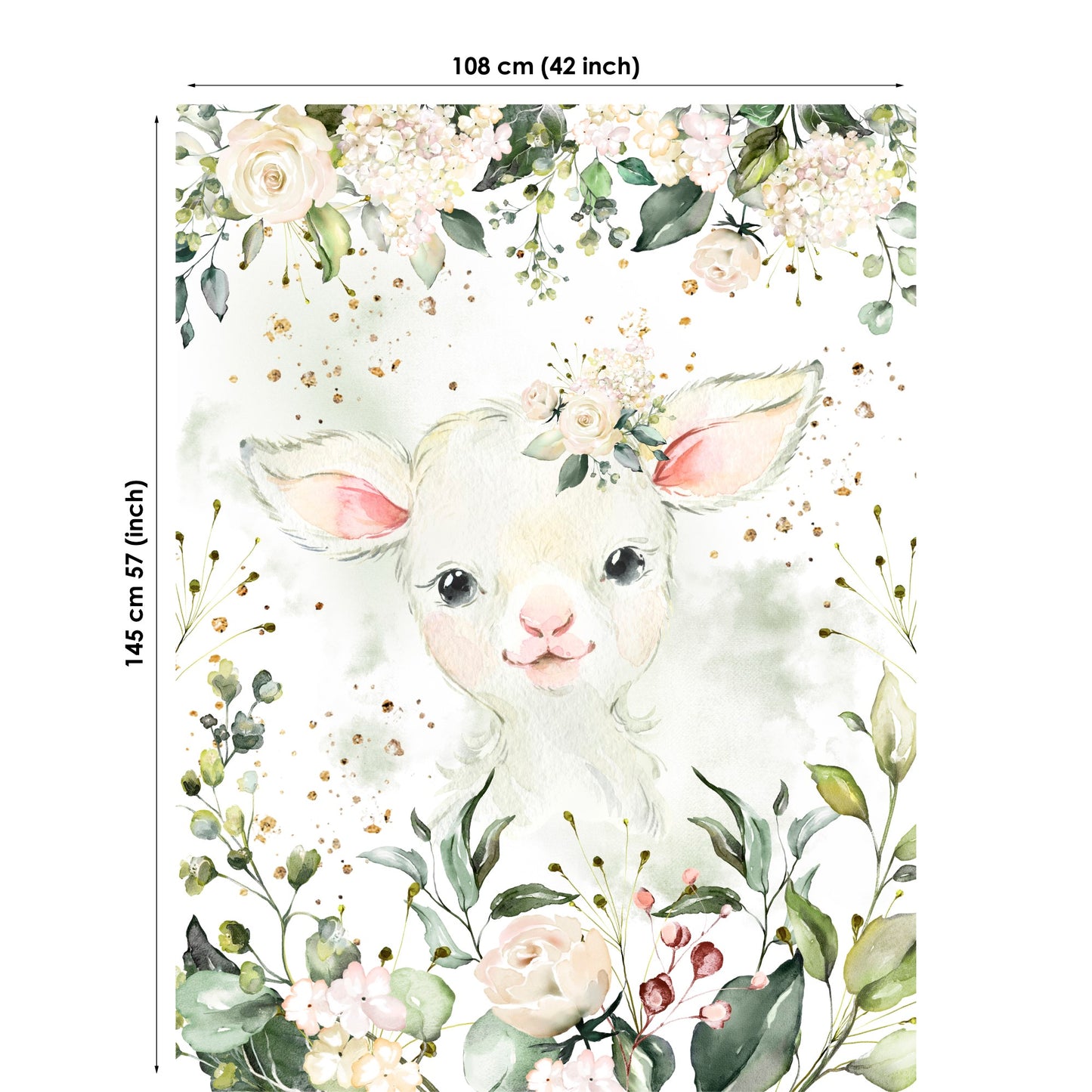 Cute Farm Sheep Fabric Panels for Quilting