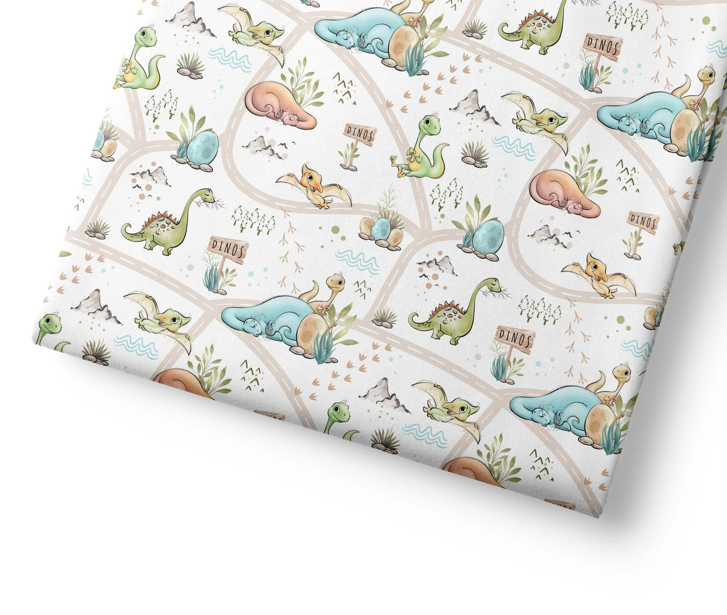 Cute Dinosaurs - Coordinating Fabric for Quilting