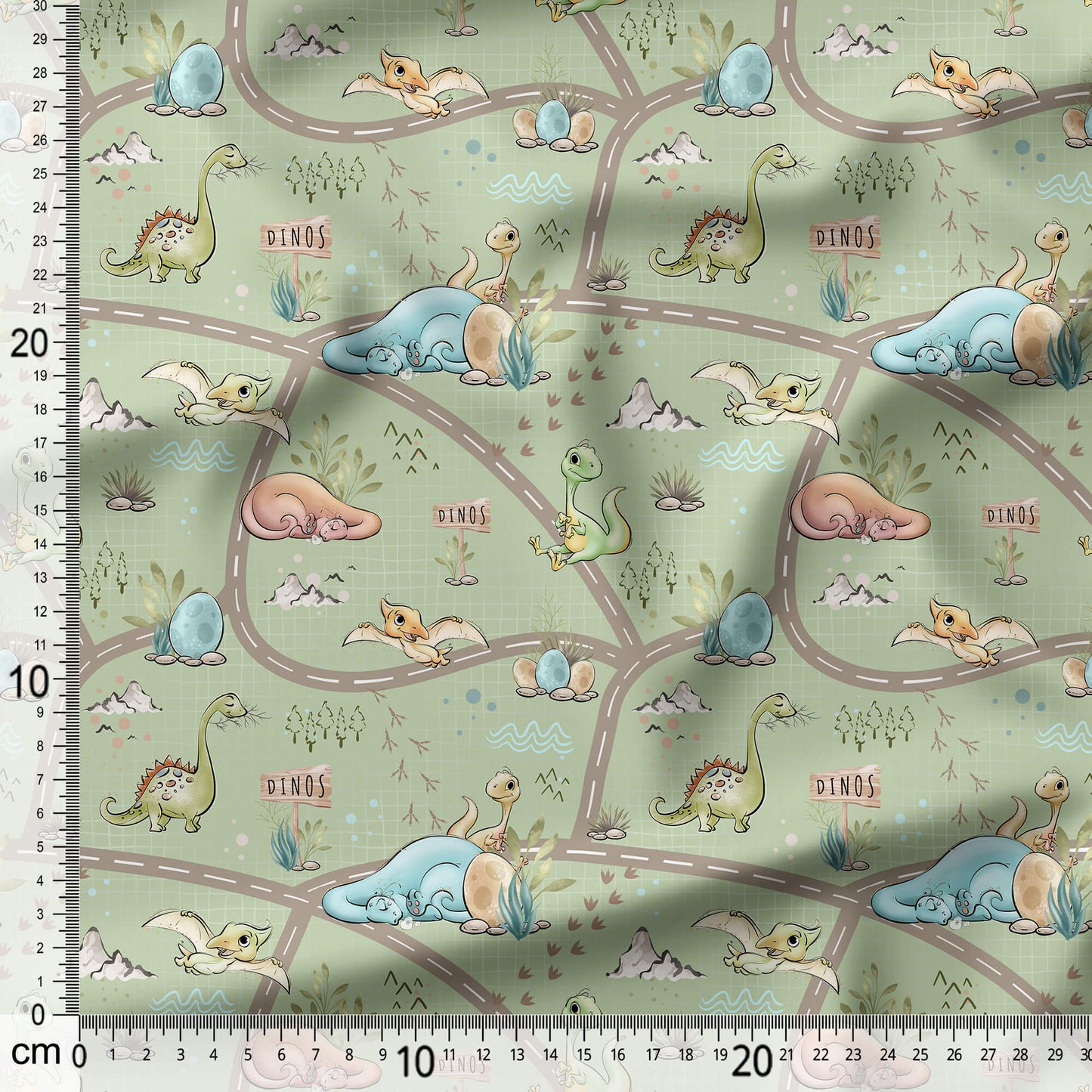 Cute Dinosaurs - Coordinating Fabric for Quilting