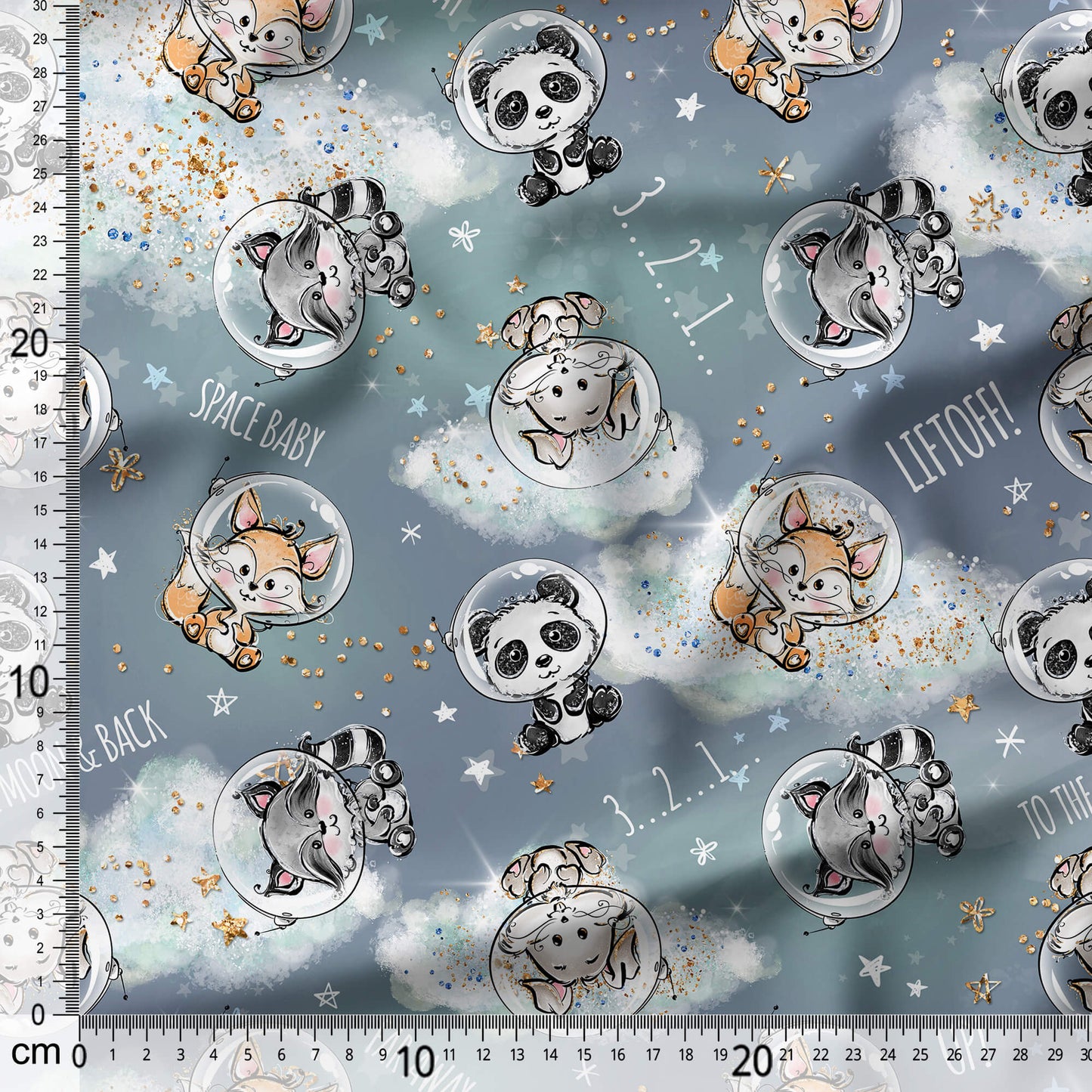 Cute Space Travelers - Coordinating Fabric for Quilting