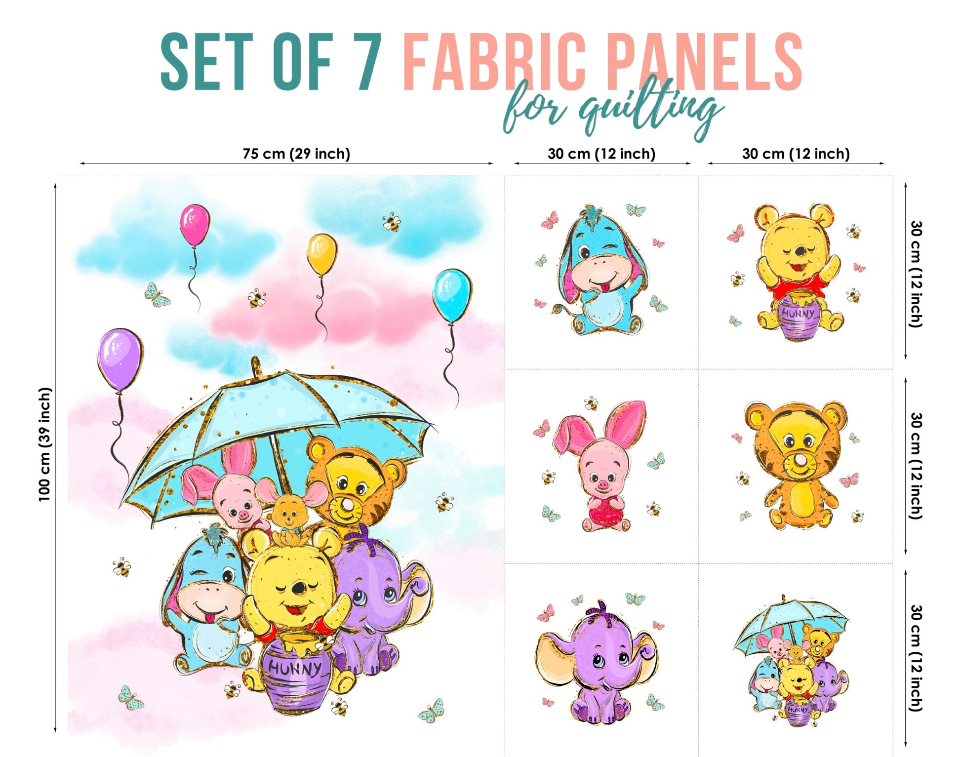 Baby Fabric Panels for Quilting, Baby Quilt Panels, Fabric Panels for Baby Quilts, Fabric Panels for Quilts, Quilting Fabric, Quilt Material, Blanket Making, DIY Sewing Projects