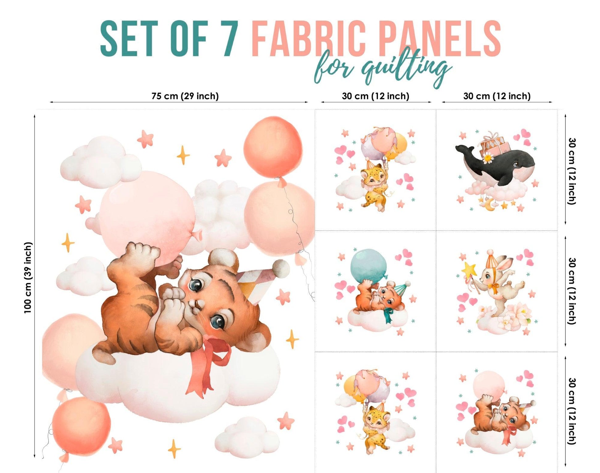 Baby Fabric Panels for Quilting, Baby Quilt Panels, Fabric Panels for Baby Quilts, Fabric Panels for Quilts, Quilting Fabric, Quilt Material, Blanket Making, DIY Sewing Projects