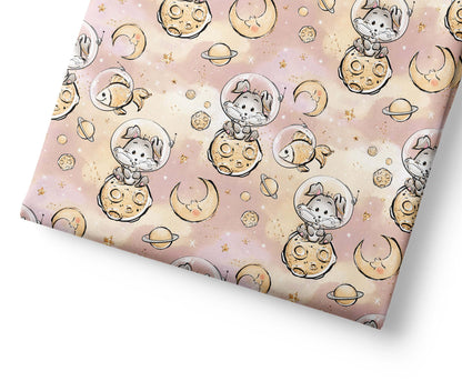 Cute Space Travelers - Coordinating Fabric for Quilting