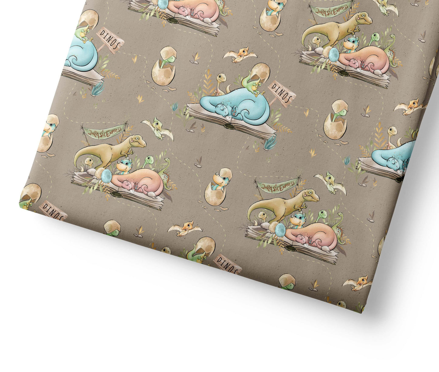 Cute Dinosaurs - Coordinating Fabric for Quilting