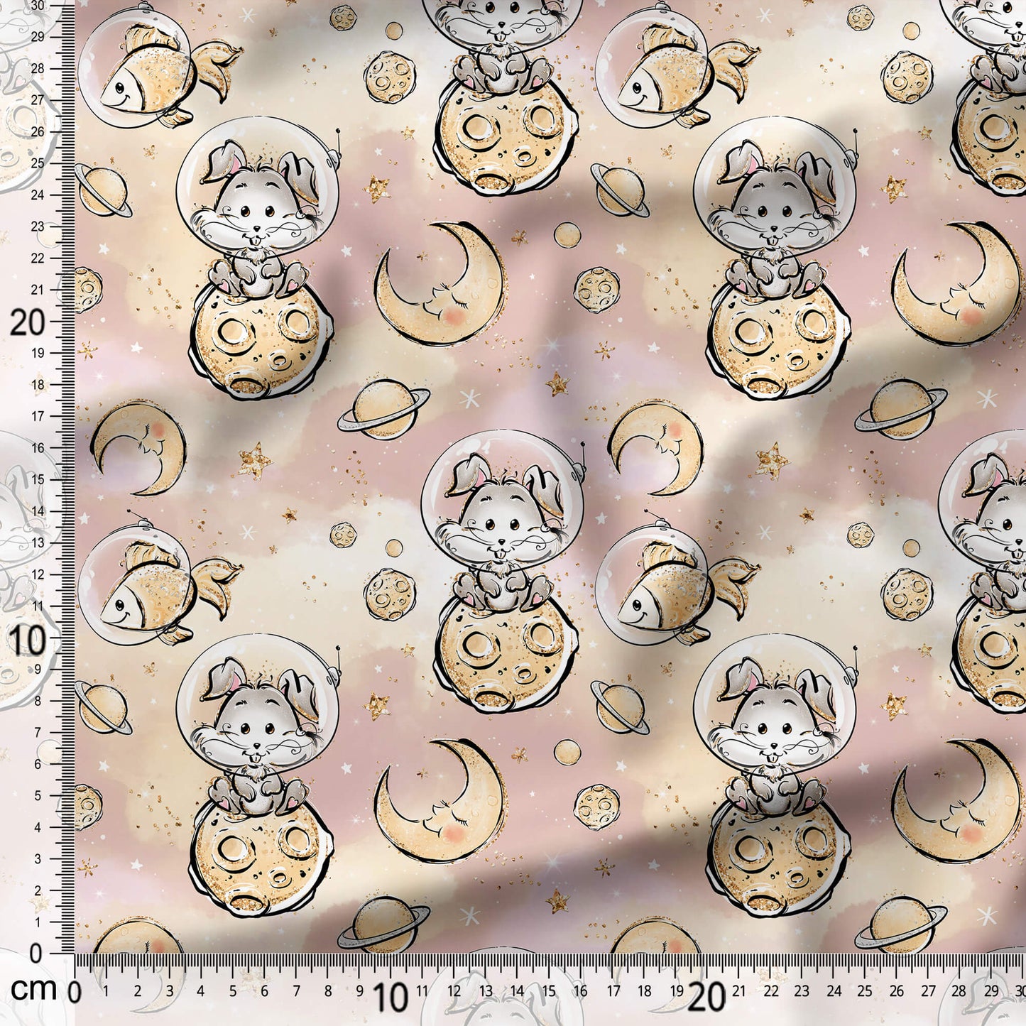 Cute Space Travelers - Coordinating Fabric for Quilting
