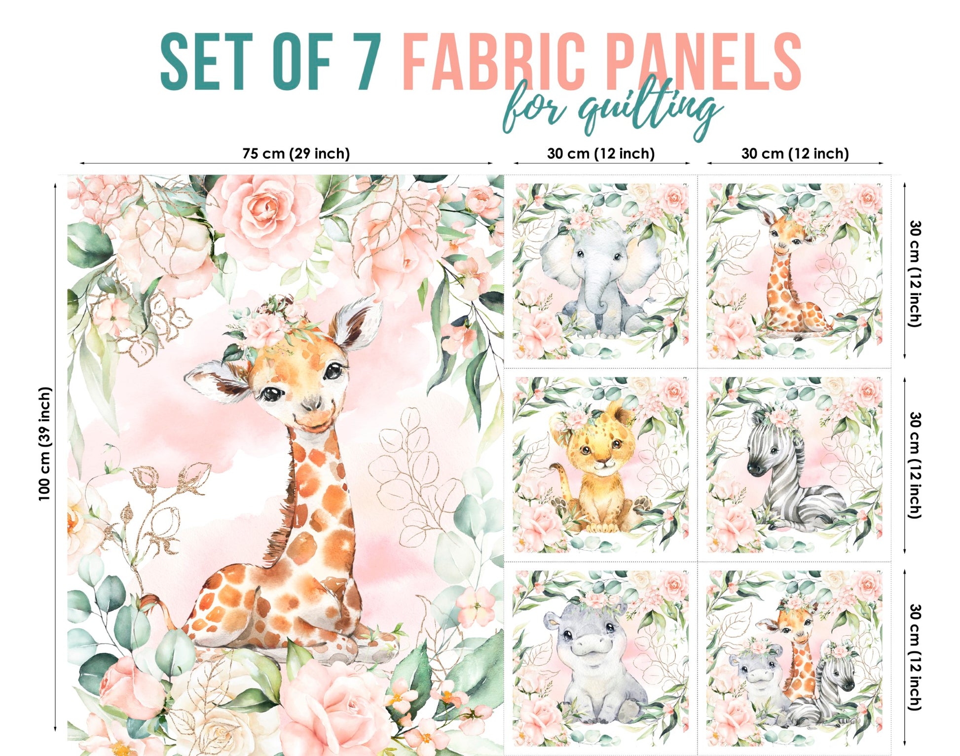 Baby Fabric Panels for Quilting, Baby Quilt Panels, Fabric Panels for Baby Quilts, Fabric Panels for Quilts, Quilting Fabric, Quilt Material, Blanket Making, DIY Sewing Projects