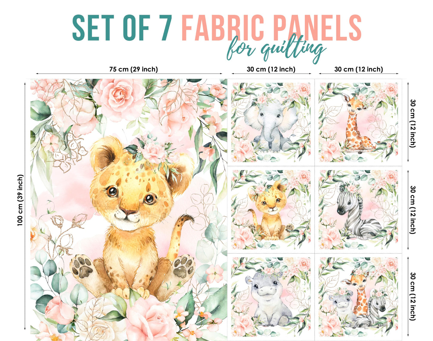 Baby Fabric Panels for Quilting, Baby Quilt Panels, Fabric Panels for Baby Quilts, Fabric Panels for Quilts, Quilting Fabric, Quilt Material, Blanket Making, DIY Sewing Projects