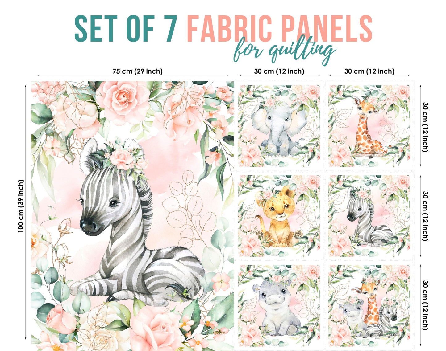 Baby Fabric Panels for Quilting, Baby Quilt Panels, Fabric Panels for Baby Quilts, Fabric Panels for Quilts, Quilting Fabric, Quilt Material, Blanket Making, DIY Sewing Projects