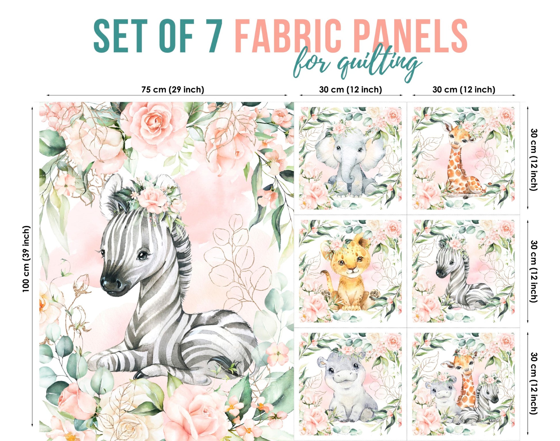 Baby Fabric Panels for Quilting, Baby Quilt Panels, Fabric Panels for Baby Quilts, Fabric Panels for Quilts, Quilting Fabric, Quilt Material, Blanket Making, DIY Sewing Projects