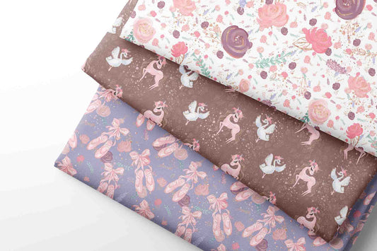 Gentle Ballet&Unicorn - Coordinating Fabric for Quilting
