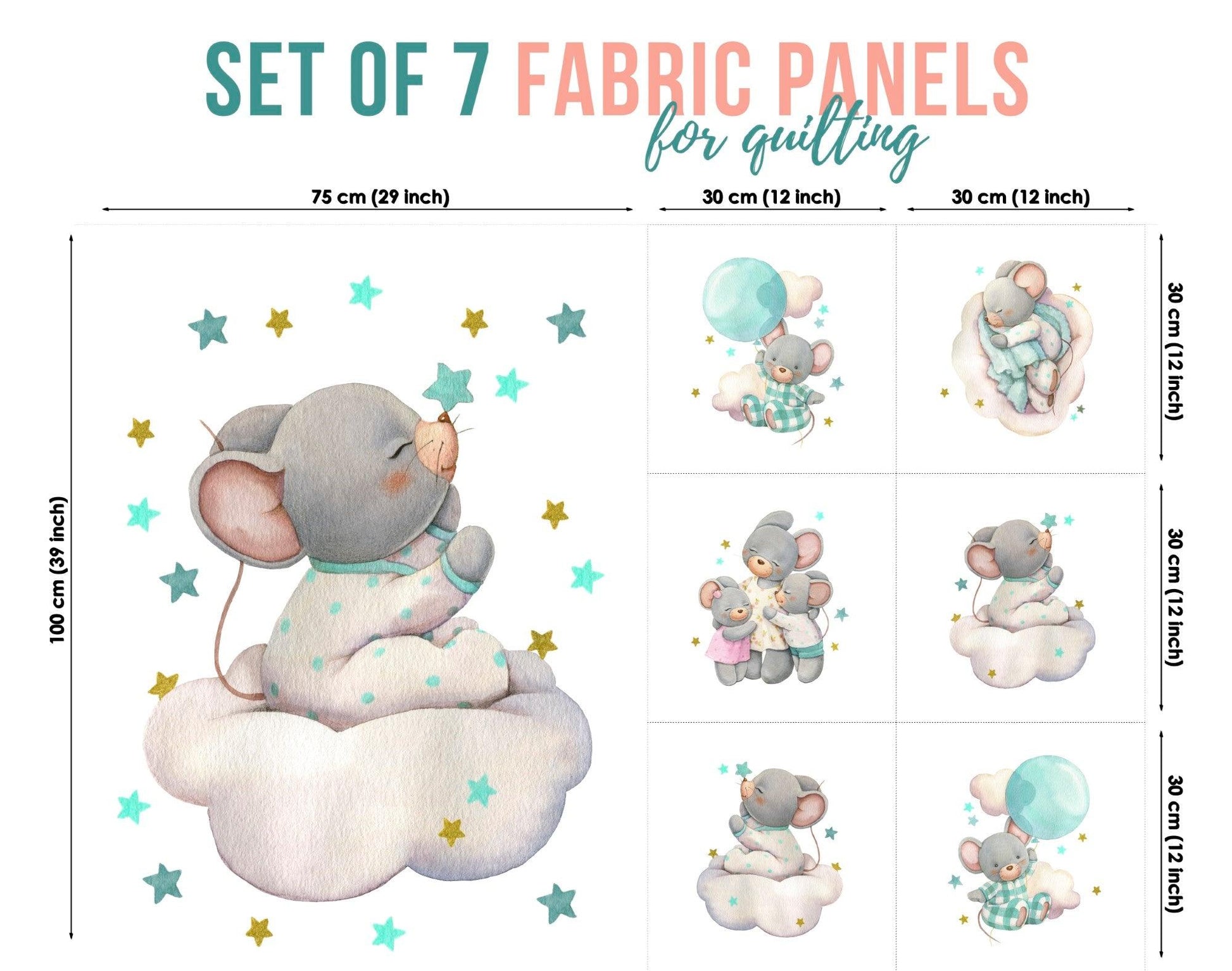 Baby Fabric Panels for Quilting, Baby Quilt Panels, Fabric Panels for Baby Quilts, Fabric Panels for Quilts, Quilting Fabric, Quilt Material, Blanket Making, DIY Sewing Projects