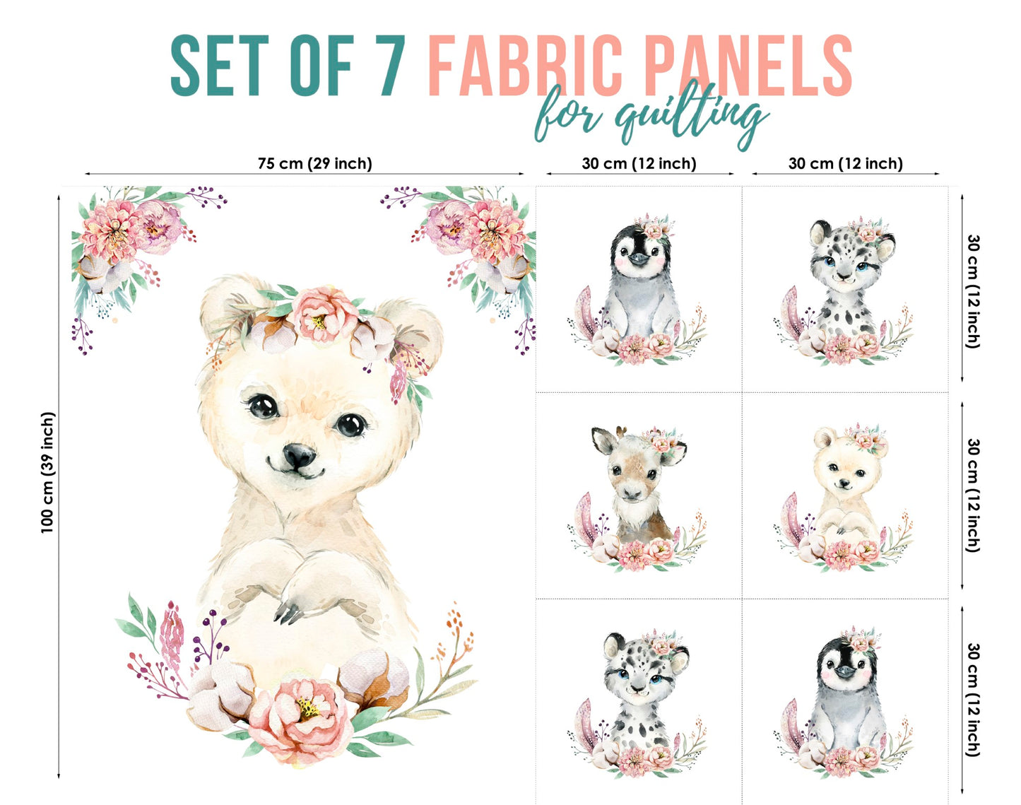 Baby Fabric Panels for Quilting, Baby Quilt Panels, Fabric Panels for Baby Quilts, Fabric Panels for Quilts, Quilting Fabric, Quilt Material, Blanket Making, DIY Sewing Projects