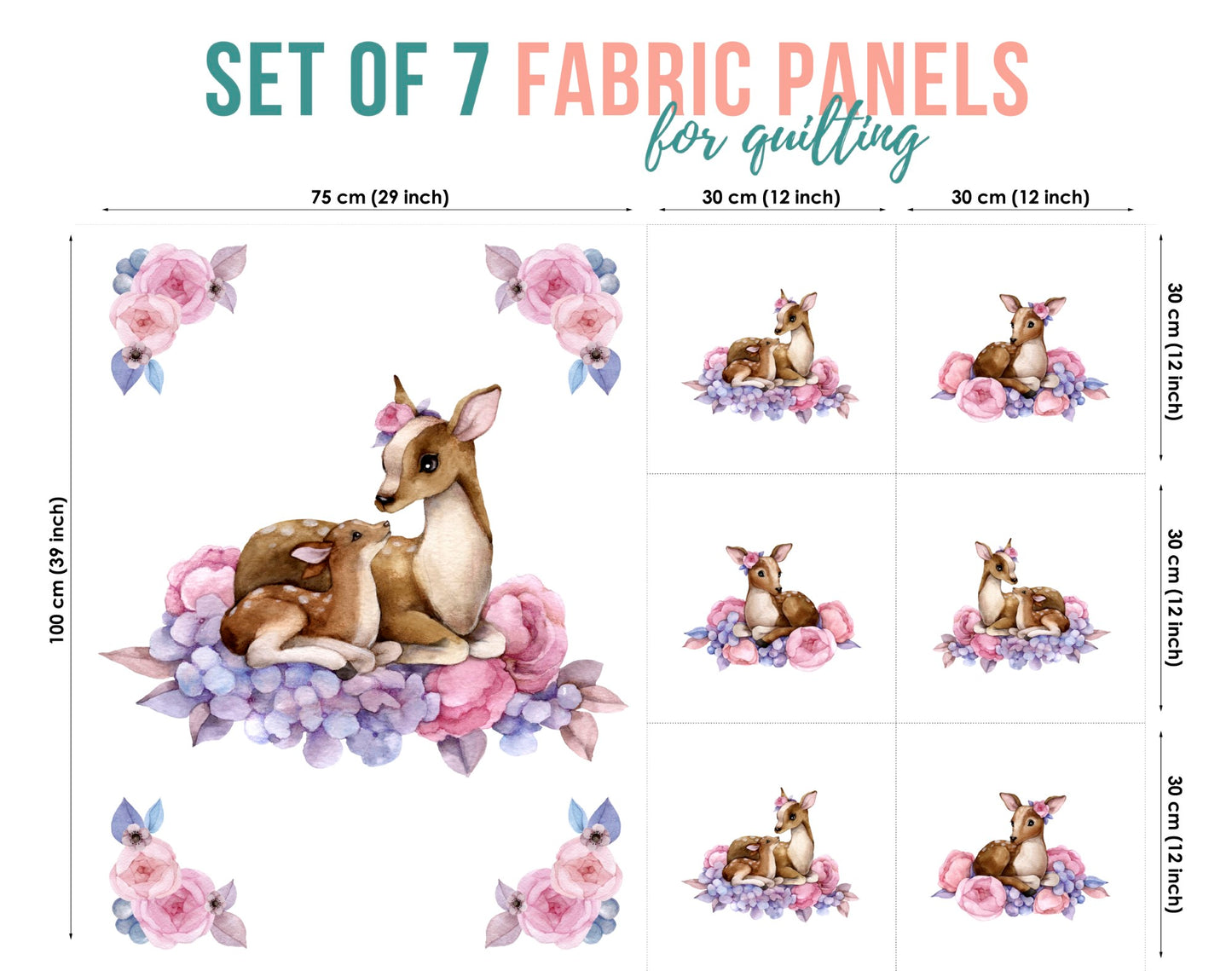 Baby Fabric Panels for Quilting, Baby Quilt Panels, Fabric Panels for Baby Quilts, Fabric Panels for Quilts, Quilting Fabric, Quilt Material, Blanket Making, DIY Sewing Projects