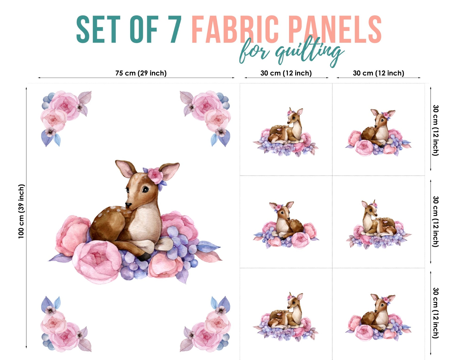 Baby Fabric Panels for Quilting, Baby Quilt Panels, Fabric Panels for Baby Quilts, Fabric Panels for Quilts, Quilting Fabric, Quilt Material, Blanket Making, DIY Sewing Projects