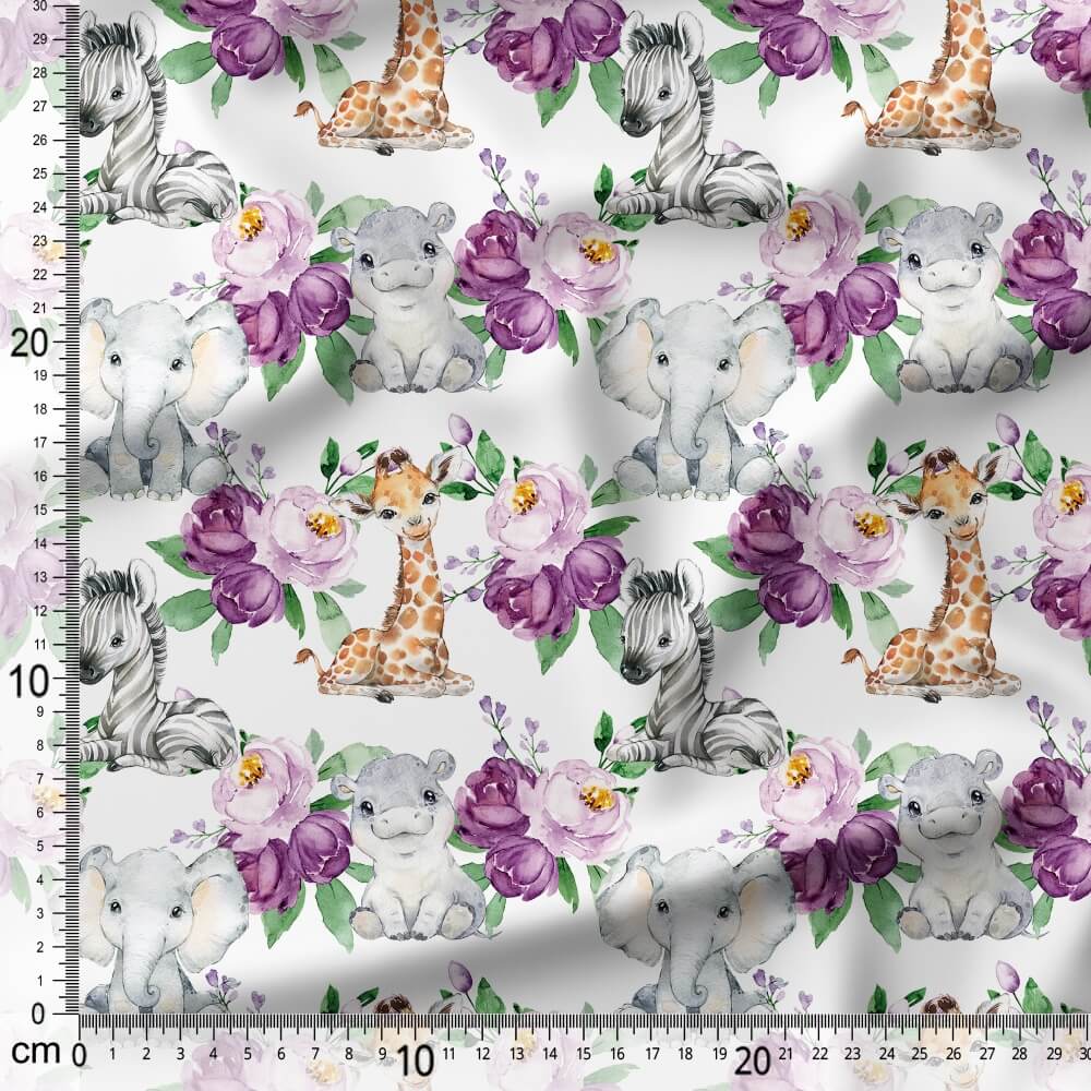 Gentle Purple Safari Flowers - Coordinating Fabric for Quilting