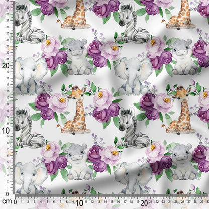 Gentle Purple Safari Flowers - Coordinating Fabric for Quilting
