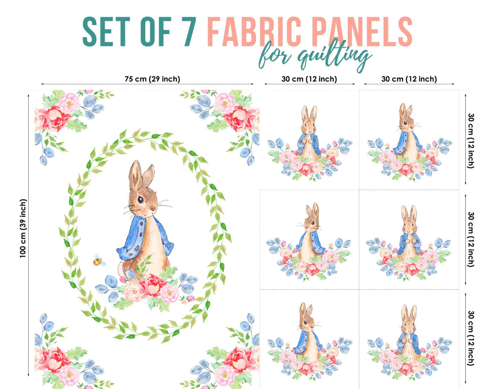 Peter Rabbit Fabric Panels for Quilting, Bedding & Sewing Projects ...