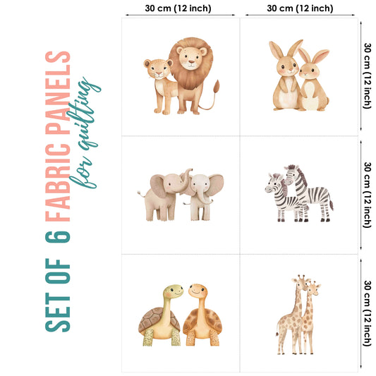 Noah's Ark Fabric Panels for Quilting