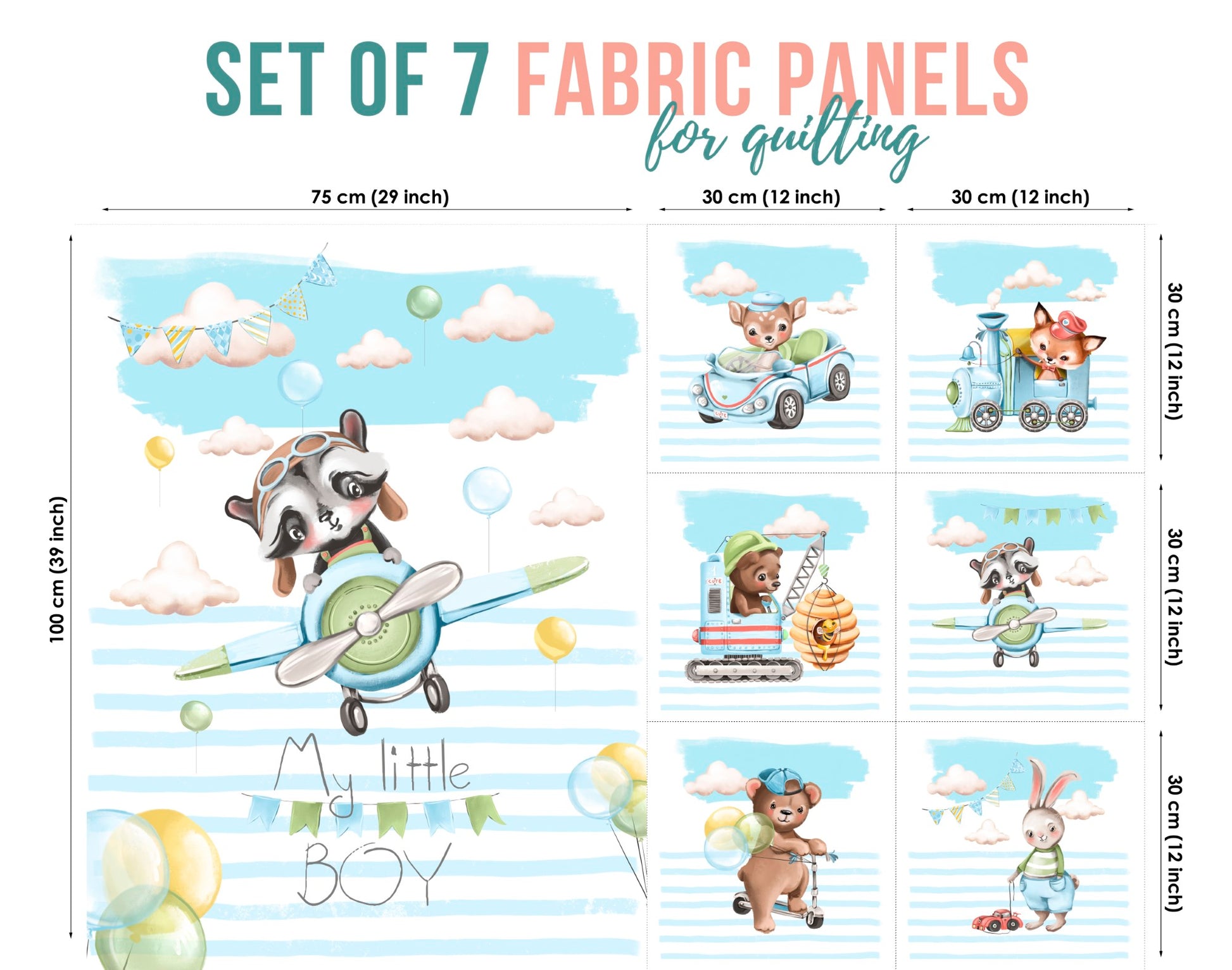 Baby Fabric Panels for Quilting, Baby Quilt Panels, Fabric Panels for Baby Quilts, Fabric Panels for Quilts, Quilting Fabric, Quilt Material, Blanket Making, DIY Sewing Projects