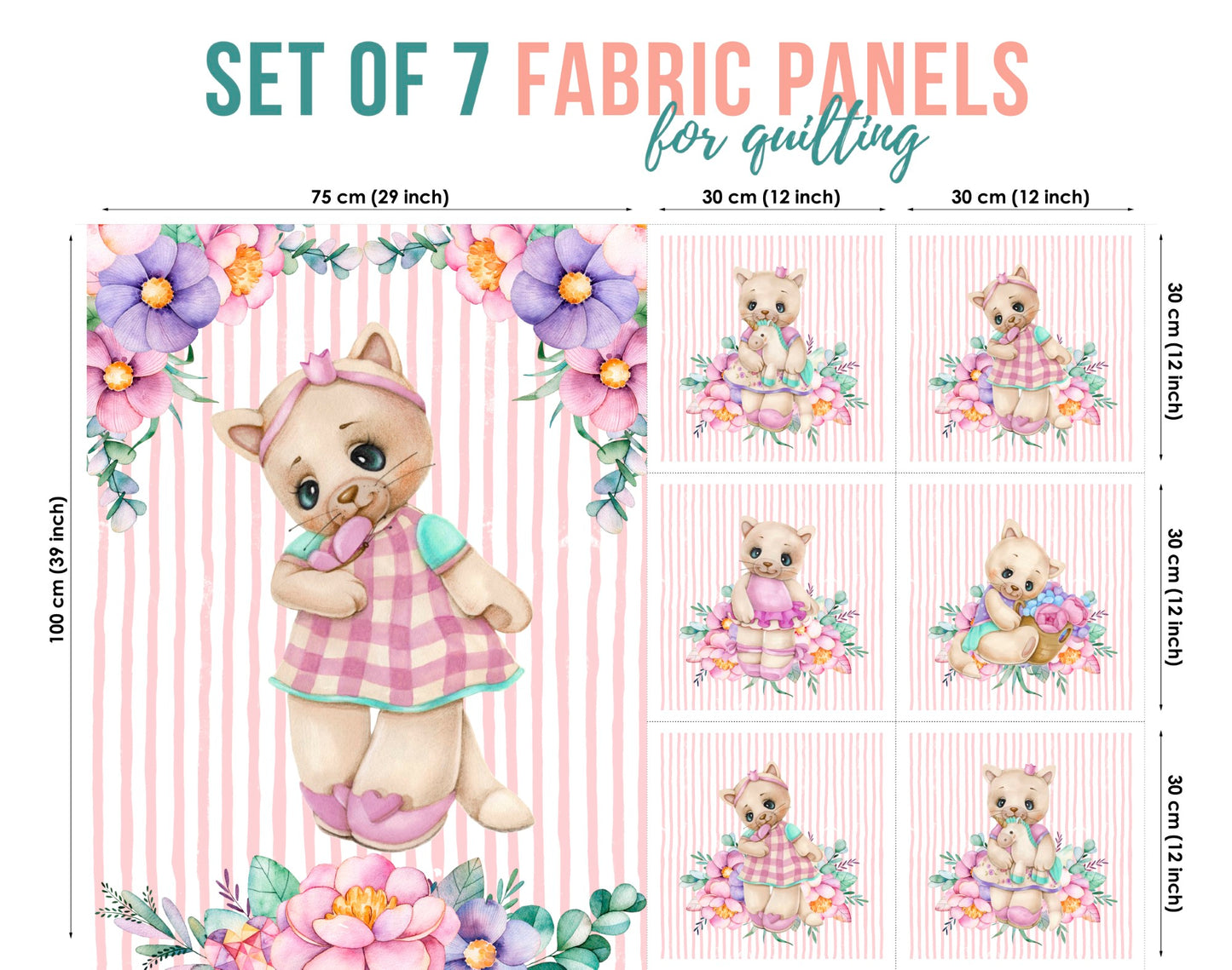 baby fabric panels for quilting, Quilting Fabric, Quilt Material, Blanket Making, DIY Sewing Projects