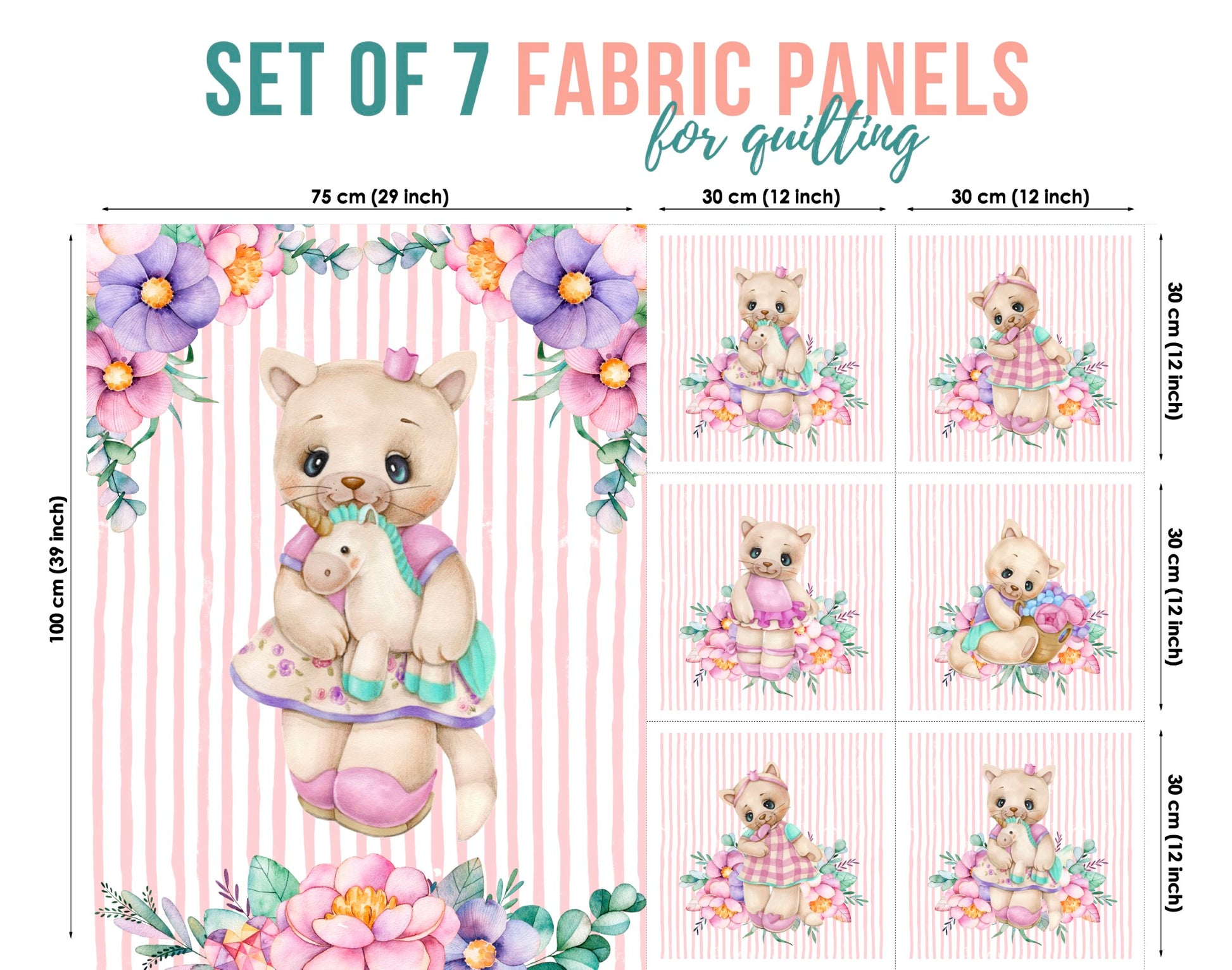 baby fabric panels for quilting, Quilting Fabric, Quilt Material, Blanket Making, DIY Sewing Projects